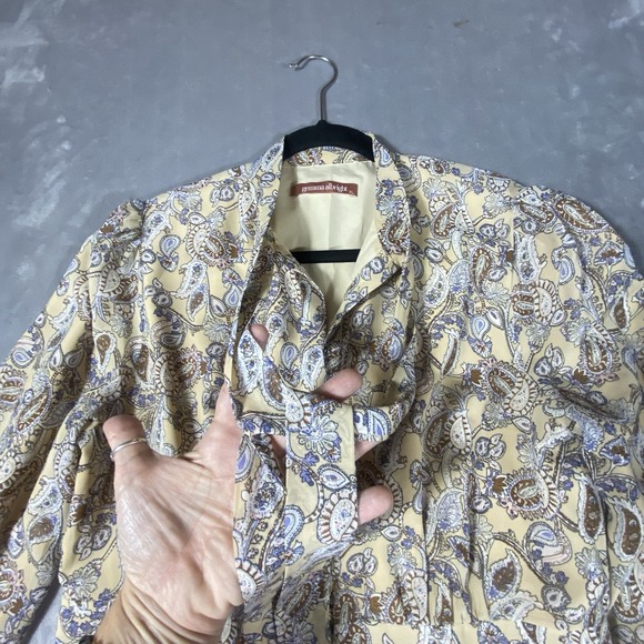 Gemma Albright Tiered Dress XL Maxi Tiered Long Slv‎ V-Neck Tie Romantic Cottage - Picture 10 of 16